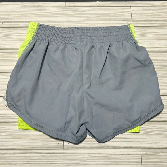 Champion Duo Dry + Compression Inner Short Lime Green Gray Running Athletic - Picture 3 of 4